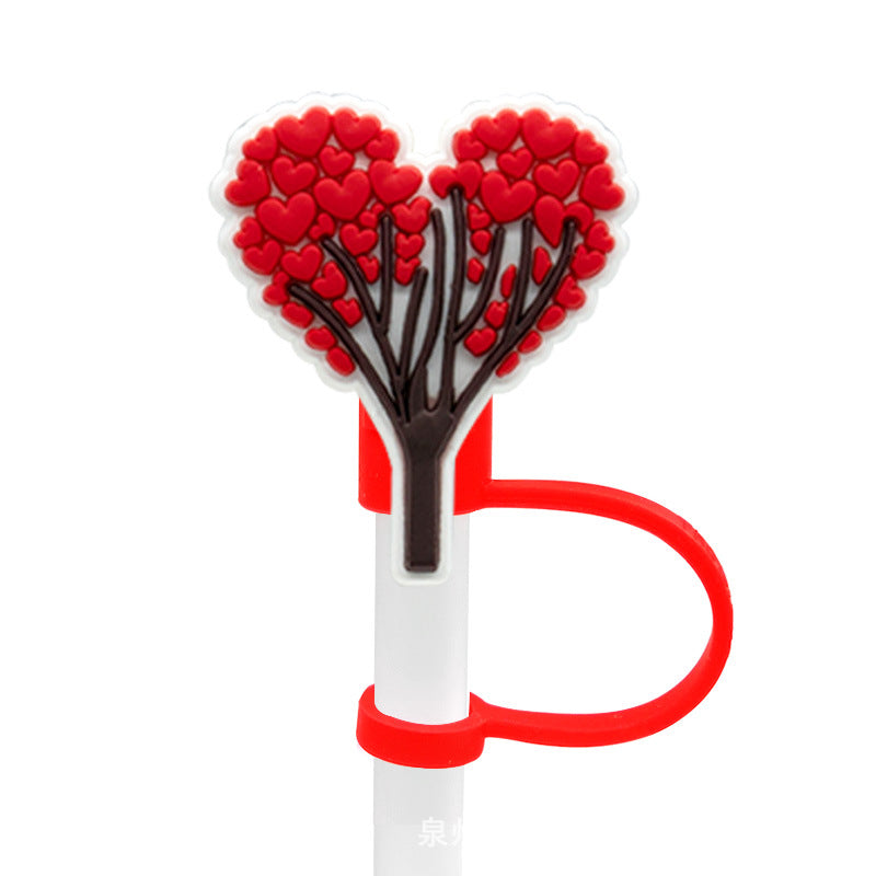 Wholesale 10PCS Valentine's Day Series Silicone Straw Sets